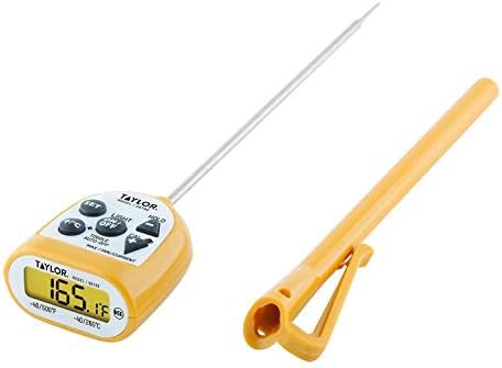 Ultra fast foldable thermocouple thermometer in yellow