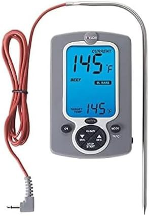 White wired probe instant read meat thermometer