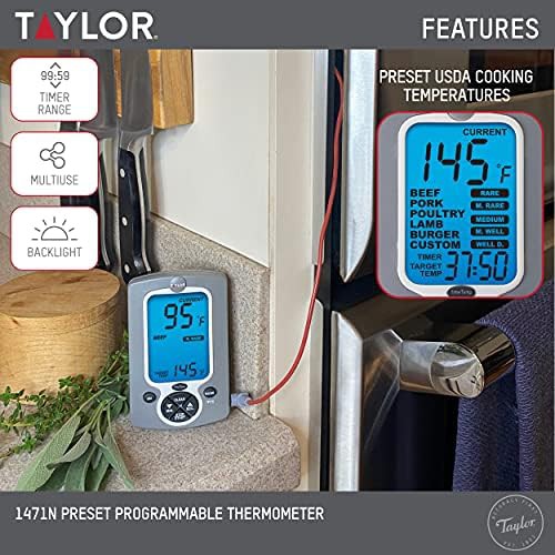 White wired probe instant read meat thermometer — photo 3