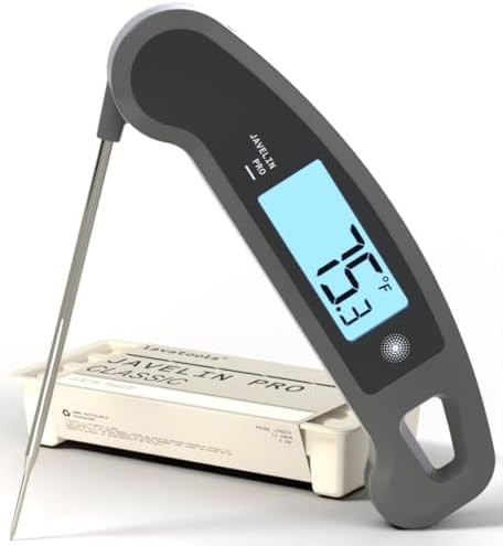 Professional instant read thermometer in sesame gray