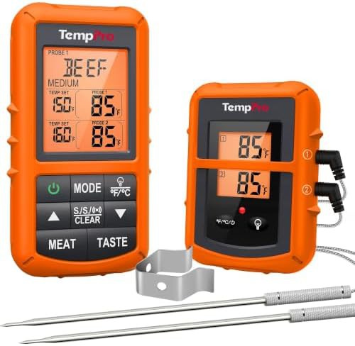 Remote monitor wireless thermometer for grilling