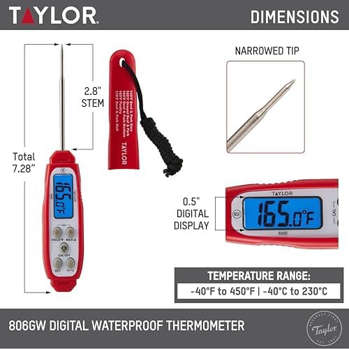 Backlit waterproof instant read digital thermometer — photo 3