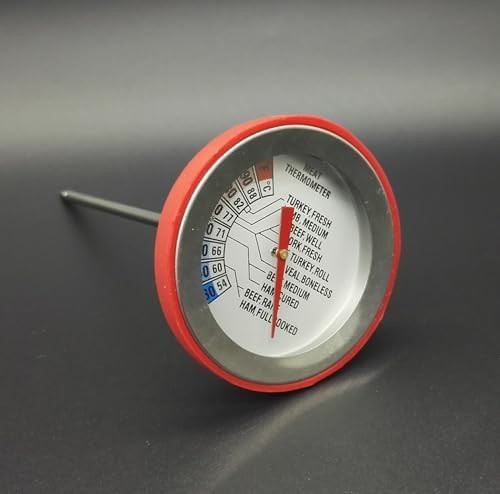 Classic analog thermometer with red holder — photo 4
