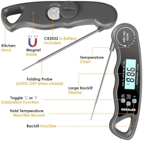 Waterproof instant read grill thermometer with backlight — photo 5