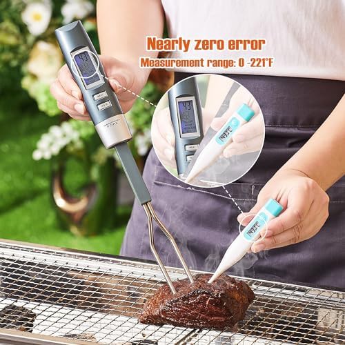 Digital meat thermometer fork with alarm — photo 3