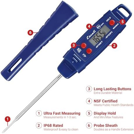 Waterproof instant read thermometer with backlight — photo 4