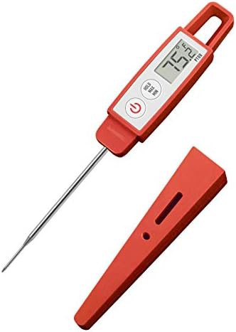 Short probe digital thermometer in sambal red