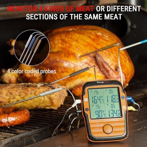 Remote monitor thermometer with four probes — photo 3