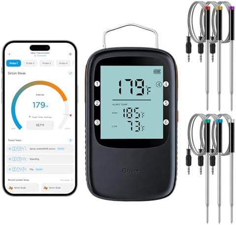 Smart Bluetooth thermometer with dual probes