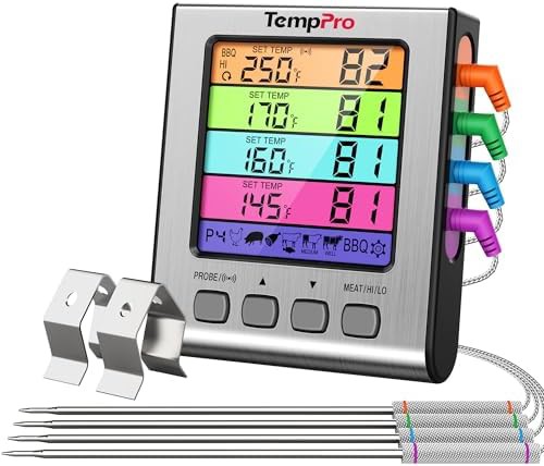 Digital thermometer with four temperature probes