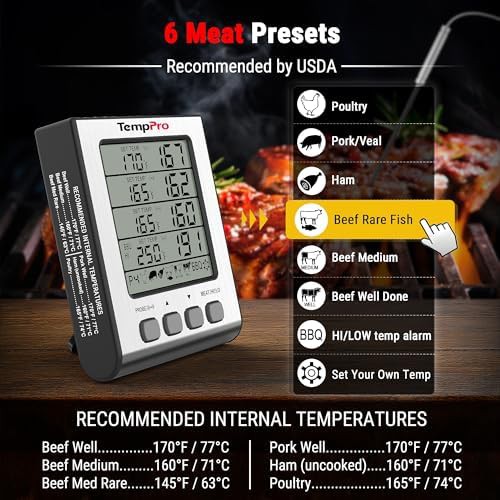 Digital thermometer with four temperature probes — photo 3