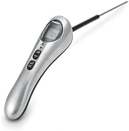 Safe serve thermometer with long folding probe