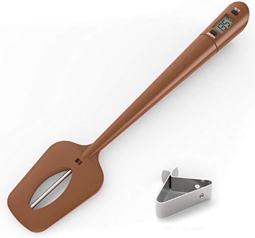 Stainless steel spatula thermometer with clip