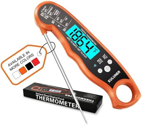 Foldable stainless steel meat thermometer