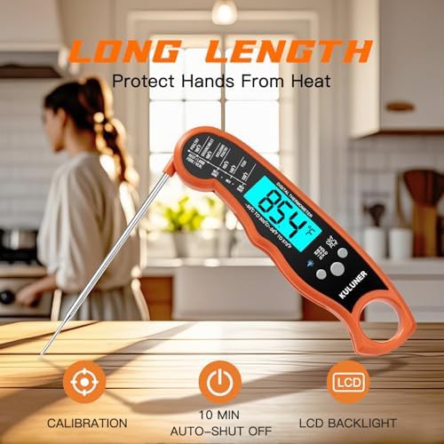 Foldable stainless steel meat thermometer — photo 5
