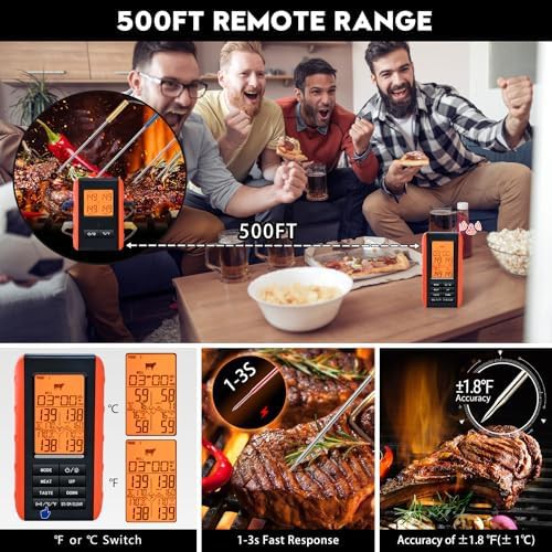 Wireless grill thermometer with four probes — photo 3