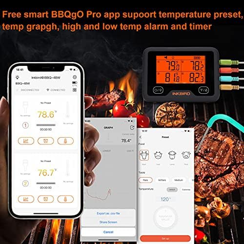 Rechargeable WiFi and Bluetooth four probe thermometer — photo 3
