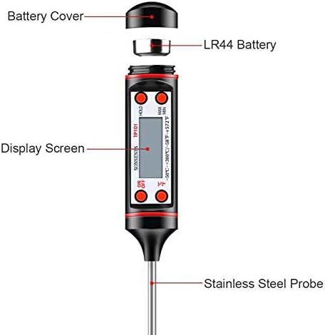 Long probe black digital thermometer — photo 3