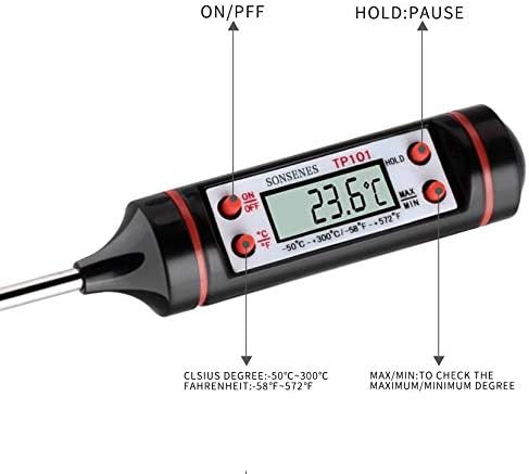 Long probe black digital thermometer — photo 4
