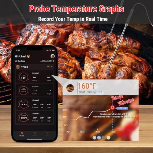 Bluetooth meat thermometer with four color coded probes — photo 5