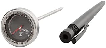Black analog dial NSF stainless thermometer