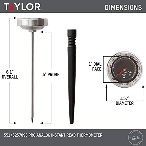 Black analog dial NSF stainless thermometer — photo 3