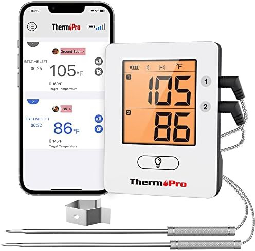 Rechargeable Bluetooth thermometer with smart timer