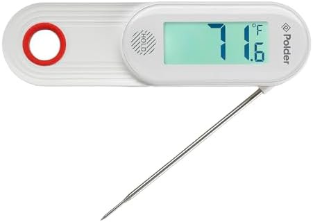White waterproof thermometer with ambidextrous display