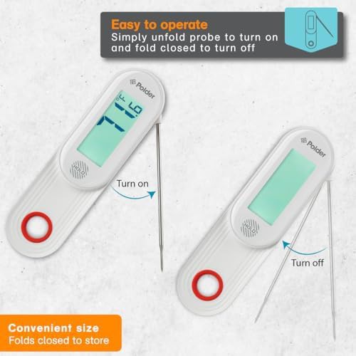 White waterproof thermometer with ambidextrous display — photo 3