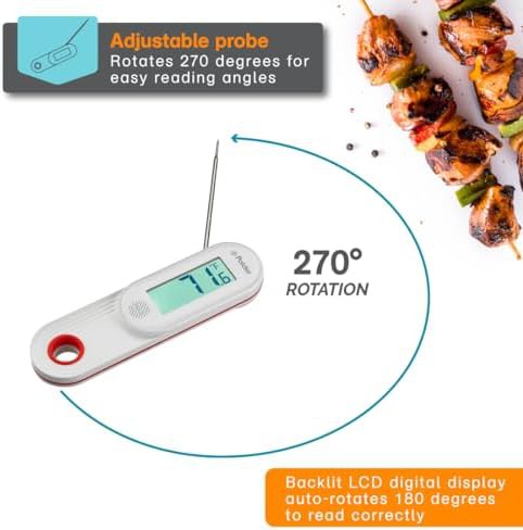 White waterproof thermometer with ambidextrous display — photo 4