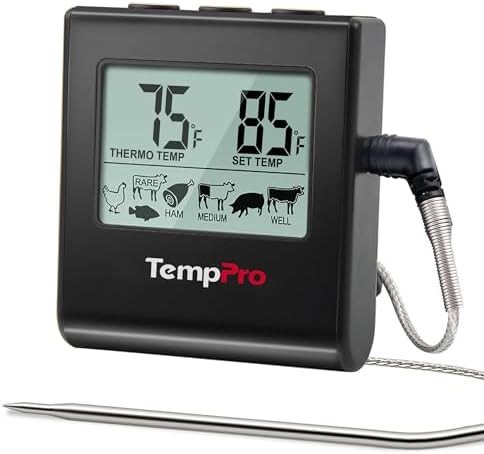 Large LCD leave in smoker thermometer