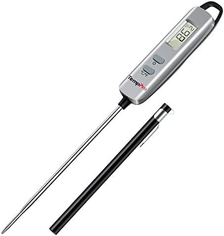 Silver digital thermometer with long probe