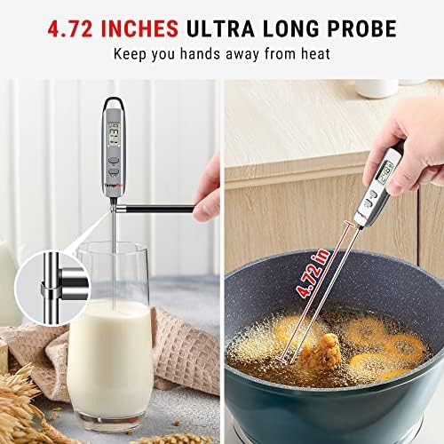Silver digital thermometer with long probe — photo 3