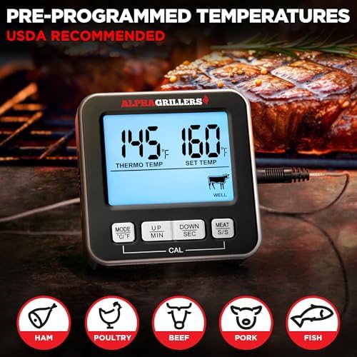 Digital meat thermometer with wired oven probe — photo 3