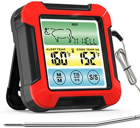 Waterproof touchscreen instant read thermometer
