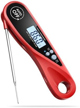 Stainless steel foldable magnetic meat thermometer