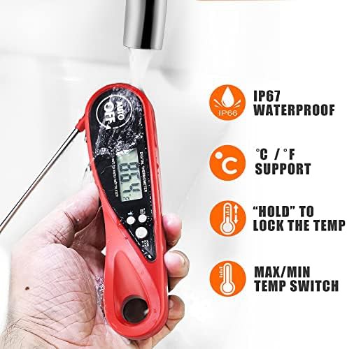 Stainless steel foldable magnetic meat thermometer — photo 4