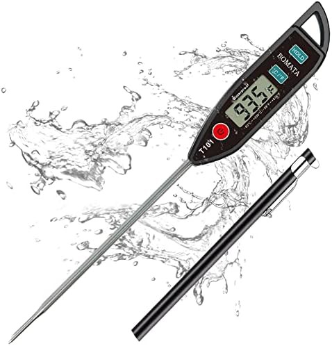 Black waterproof instant read food probe