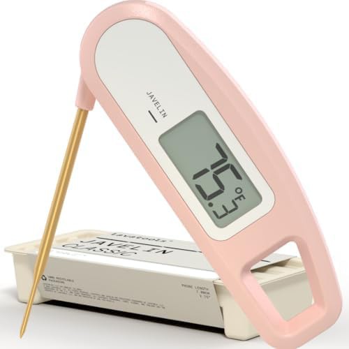 Compact foldable instant read thermometer rhubarb red