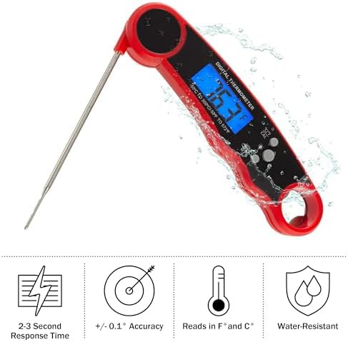 Water resistant digital thermometer with magnetic back — photo 4