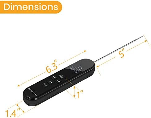 Black foldable LED instant read thermometer — photo 3