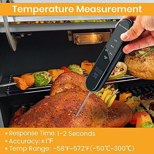 Black foldable LED instant read thermometer — photo 4