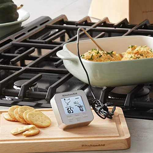 White wired probe programmable meat thermometer — photo 3