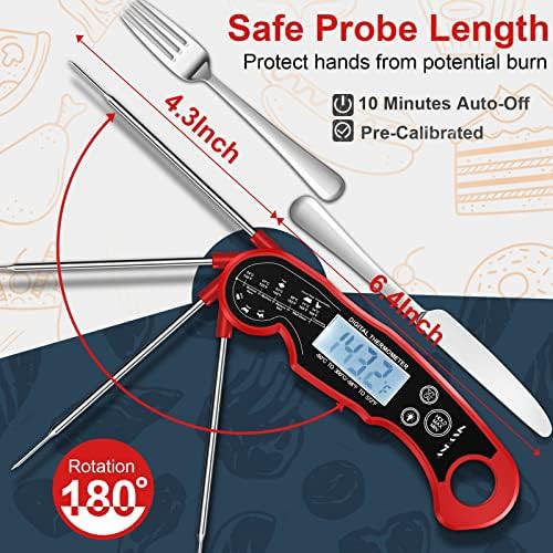 Red and black waterproof fast read thermometer — photo 5