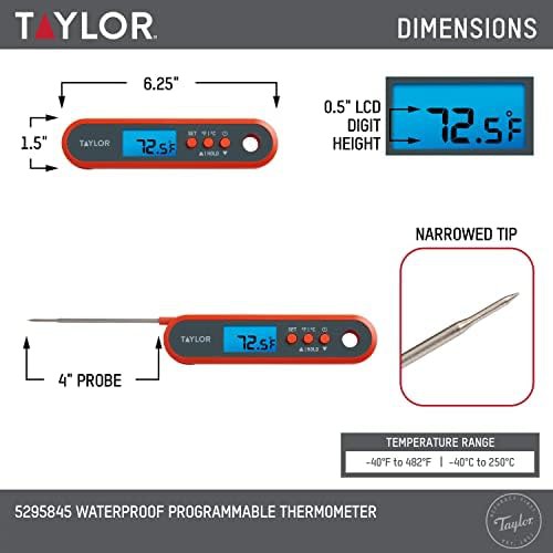 Orange folding stem programmable digital thermometer — photo 3