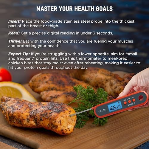 Orange folding stem programmable digital thermometer — photo 4