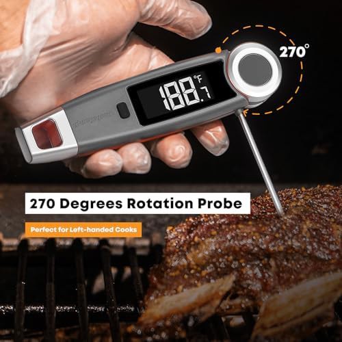 Instant read digital thermometer with rotating display — photo 3