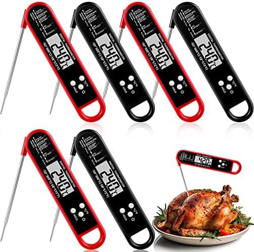 Waterproof black foldable digital meat thermometer