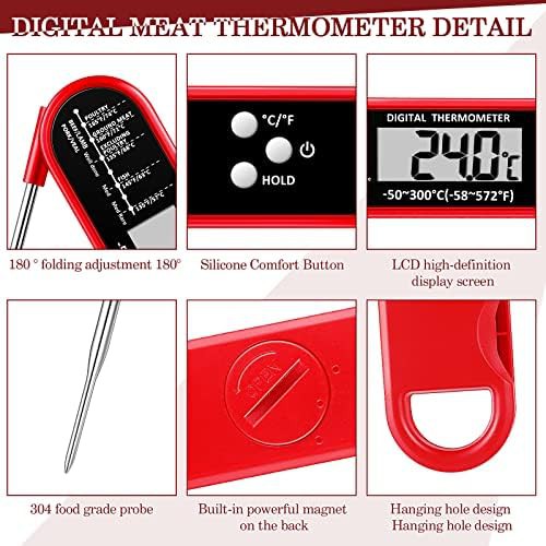 Waterproof black foldable digital meat thermometer — photo 3