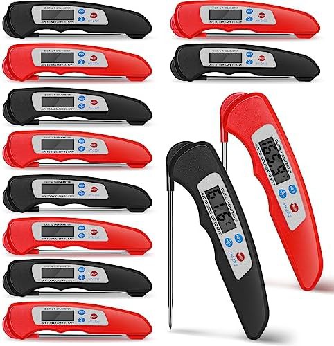 Twelve pack black digital instant thermometers